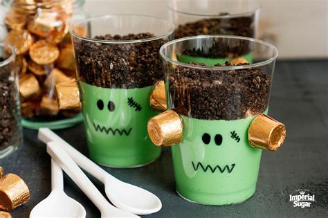 Key lime cheesecake is a personal favorite of mine and this sweet treat above looks like a perfect, refreshing. Frankenstein Pudding Cups | Imperial Sugar | Recipe ...