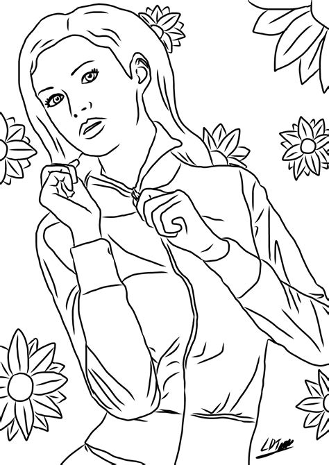 Coloring pages for mental health patients. Young Woman Colouring Sheet | People | TheColouringBook.org