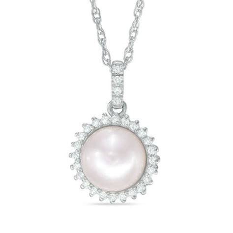 Vera wang love collection engagement ring style: Vera Wang Love Collection Cultured Akoya Pearl and Diamond ...