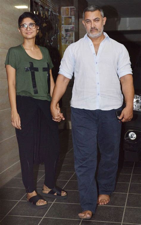 She is divorced to his first wife. Aamir Khan With Wife Kiran Rao Outside Their Residence