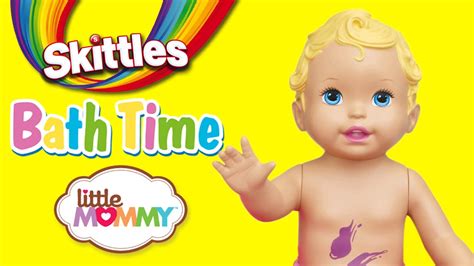 Baby doll bath skittles candy baby doll bathtime fun pretend play bath toy video. Little Mommy Baby Doll Skittles Bath Candy Pretend Play ...