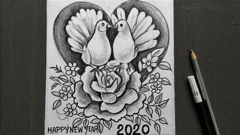 Happy new year 2019 greeting card design by graphicmore. happy new year 2020 drawing,beautiful handmade new year ...