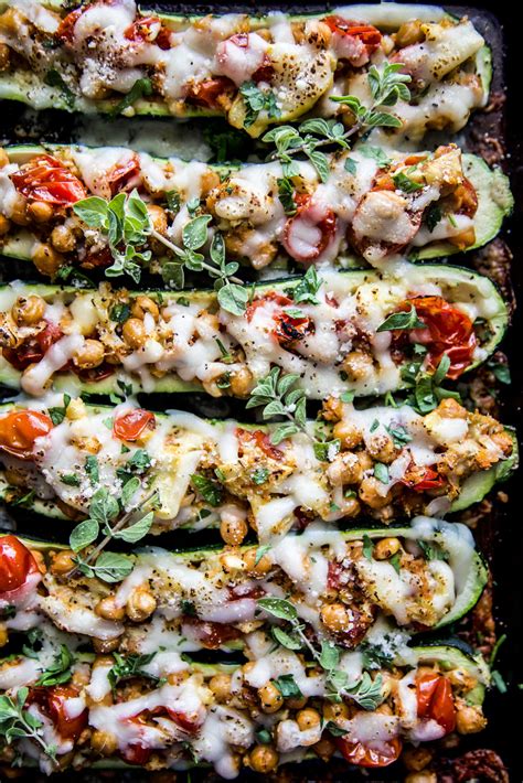 These lentil stuffed zucchini boats have been on my list of vegetarian meals to make for a.long.time. Tuscan-Chickpea-Stuffed-Zucchini-Boats-www ...
