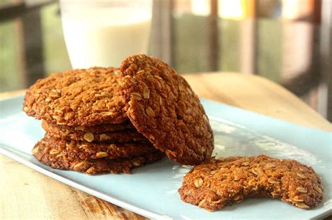 Today, the biscuits, or cookies, have gotten a add 1 tablespoon golden syrup and 1 teaspoon baking soda to the butter and stir well. Healthy Anzac Biscuits | Brenda Janschek Health & Lifestyle