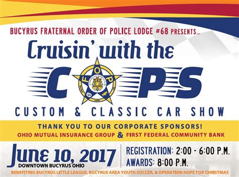 Two car shows in marion, ohio and two columbus cars and coffee meets highlight this weeks list of events. Cruisin' with the COPs: Custom & Classic Car Show ...