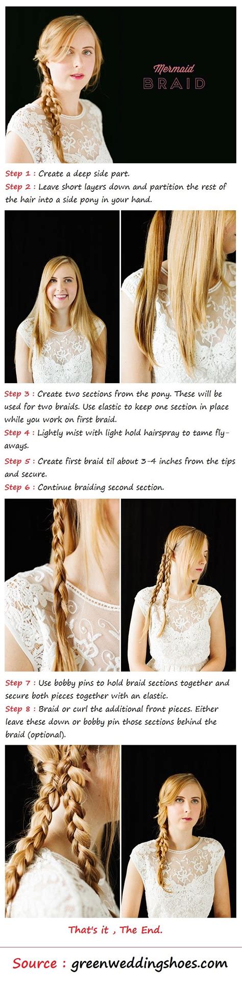 A dutch braid gives a more dimensional look, while a french braid is slightly more subtly complex. Mermaid Braid Hair | Cheveux | Pinterest | Idee coiffure ...