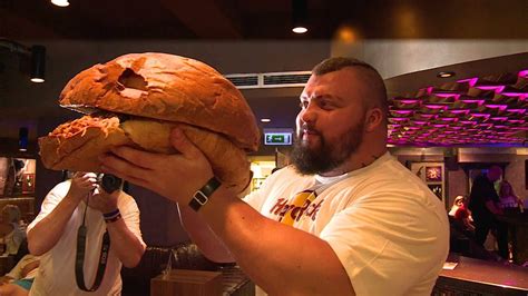 It is the most popular food delivery app across europe. Strongman - Eddie Hall eats a giant 10kg hamburger in ...