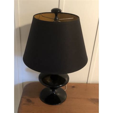 Remove the stained glass lamp shade from the lamp base and situate it on a flat surface. Black Jonathan Adler Lamp & Restoration Hardware Shade ...