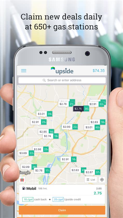 Open the app, search for gas stations and claim your special offer for the cheapest gas price. Upside: Cheap Gas Prices, Fuel Rewards, Stations - Android ...
