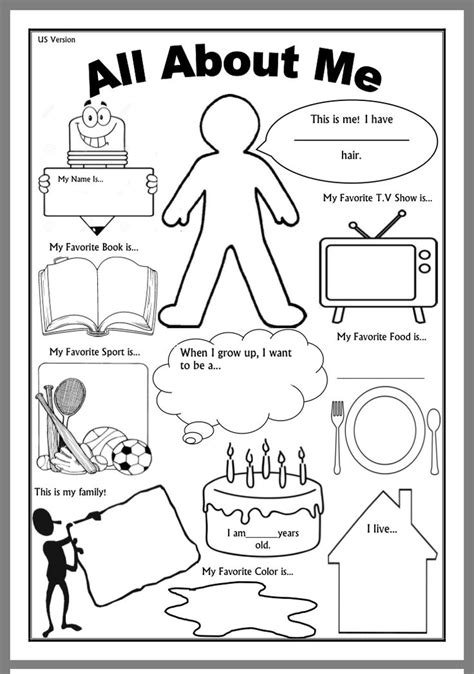 All about me worksheet pdf & activities for toddlers. Pin by Kim Gorman on Fourth grade reading | All about me preschool, First day of school ...