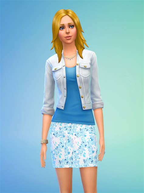 I don't like that pattern, so i will probably try to do more. Non-Default Blue Floral Mini Skirt - Sims 4 Female Clothes