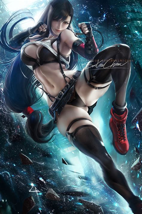 Welcome to the official @finalfantasy vii twitter page. FF7 Remake Tifa Poster · Sakimichan Art Shop · Online ...