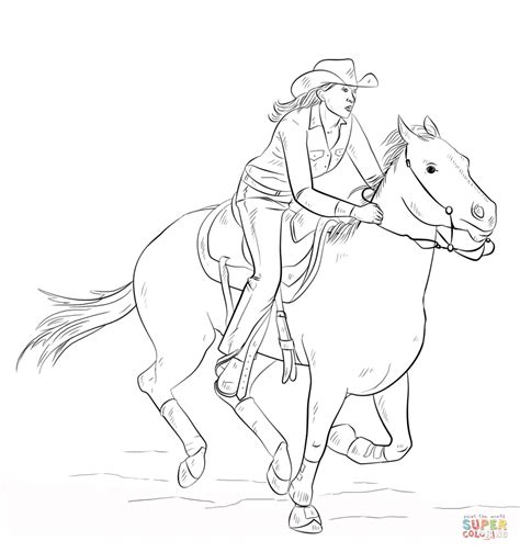 Coloring book pages for kids boys and girls mickey mouse dora the explorer my little pony page. Cowgirl Coloring Page - Coloring Home