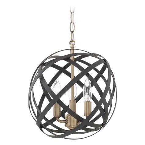 Shop this collection (120) nixon 7.5 in. Capital Lighting Axis Aged Brass and Black Pendant Light with Globe Shade | 4233AB | Destination ...