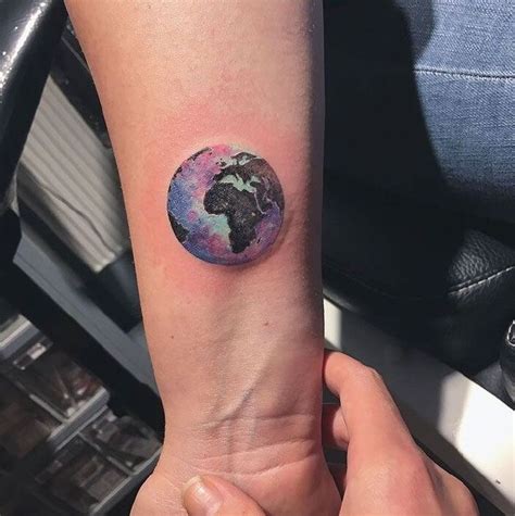 Therefore, if you opt for a green earth. Planet earth tattoo | Earth tattoo, Circular tattoo, Globe ...