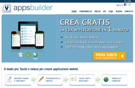 A riguardo, il motto ufficiale del servizio è eloquente: Come creare un' applicazione per Android e Apple: Apps Builder