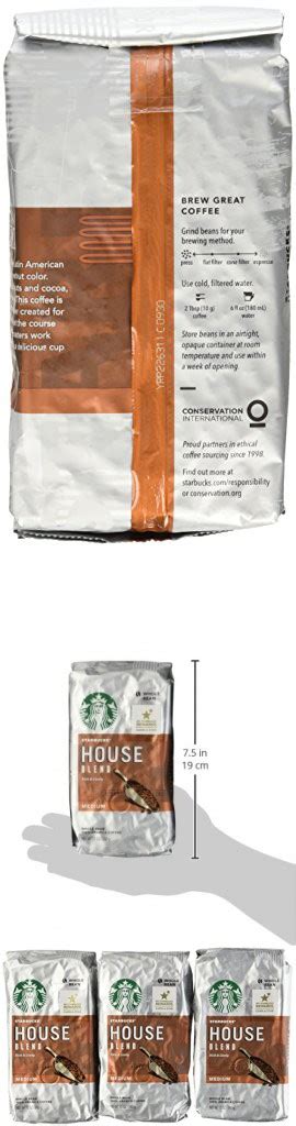 A blend of fine latin american beans roasted to a glistening, dark chestnut color. Starbucks House Blend Coffee, Whole Bean, 12-Ounce Bags ...