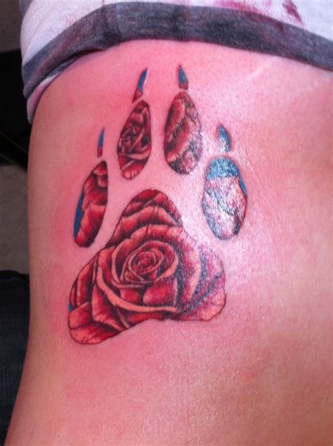 Wolf rose tattoo in progress. Wolf print, rose tattoo | Tattoos :)) | Pinterest | Rose ...