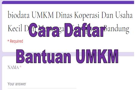 Maybe you would like to learn more about one of these? Cara Daftar Bantuan UMKM Online http//bit.ly/biodataumkm ...