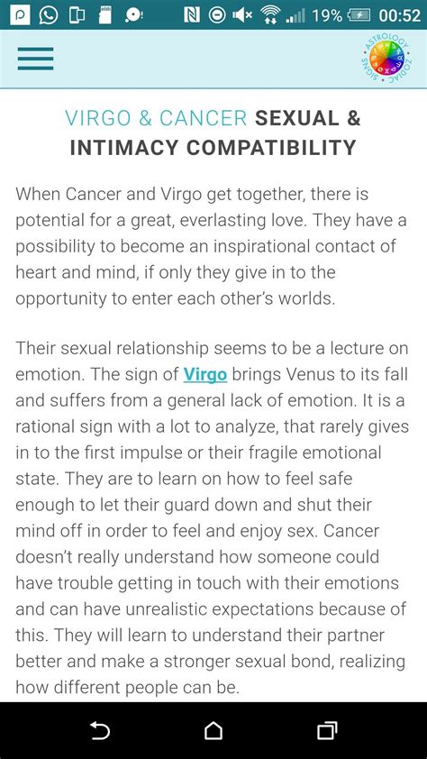 Cancer and virgo friendship compatibility this friendship is well grounded and intimate, with great prospects of growing into one of the best friendships possible. Opposite attracts sexually too | Virgo and cancer, Virgo ...