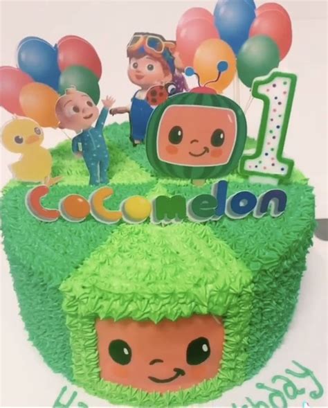 Cocomelon theme cake just for vincent. Cocomelon Birthday Cake in 2021 | Baby boy 1st birthday ...