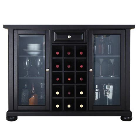 The wine rack is made from durable steel and comes with floor levelers for stability. Hedon Bar Cabinet with Wine Storage | Bar cabinet, Wine ...