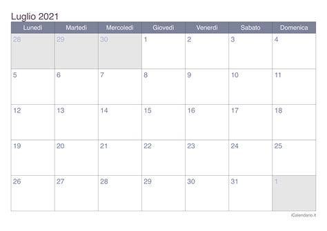 Jun 26, 2021 · quando iniziano i saldi estivi 2021: Calendario luglio 2021 da stampare - iCalendario.it