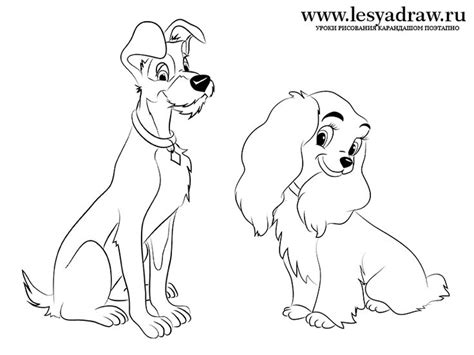 This black and white drawings of love coloring pages for kids, printable free let your kids to reveal all the imagination! How to draw the Lady and the Tramp with a pencil step by ...