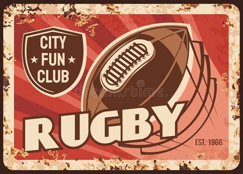 Football, hockey, tennis, basketball and other sports! Rugby Club Rusty Metal Plate, American Football Stock ...