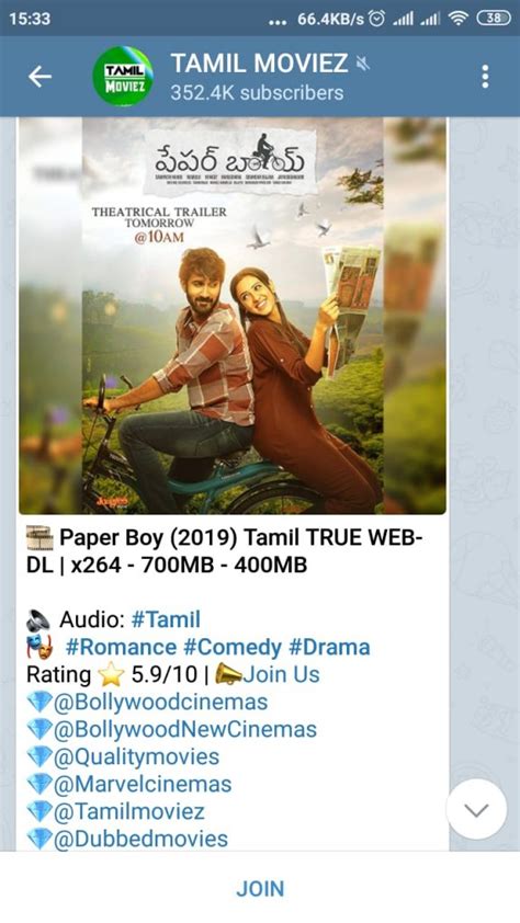 There is a best movie channel on telegram which i personally use; Best Telegram Tamil Movie Channel Telegram Channels & Groups
