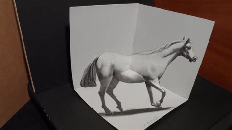 3d step by step drawings. Drawing a 3D Horse, Trick Art - YouTube