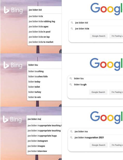 Bing search suggestions vs Google search suggestions ...