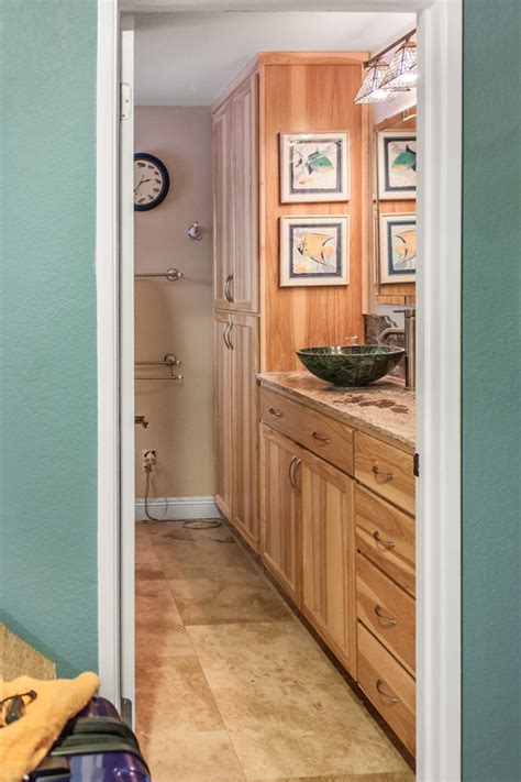 The bathroom is associated with the weekday morning rush, but it doesn't have to be. Bathrooms - North Coast Cabinets
