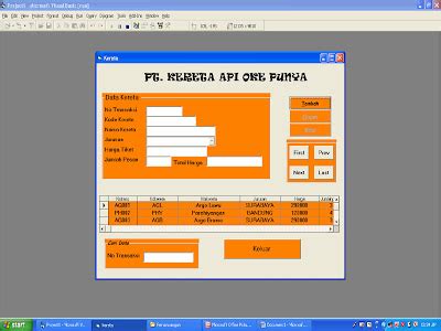 Ditambah lagi untuk bulan ini ada pengoperasian kereta dengan berbagai jurusan. Visual Basic Pemesanan Tiket Kereta Api - bidlasopa