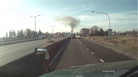 Keep the fire 50 feet away from any structure. Trailer on fire 11-20-2018 near Tacoma, WA Interstate 5 ...