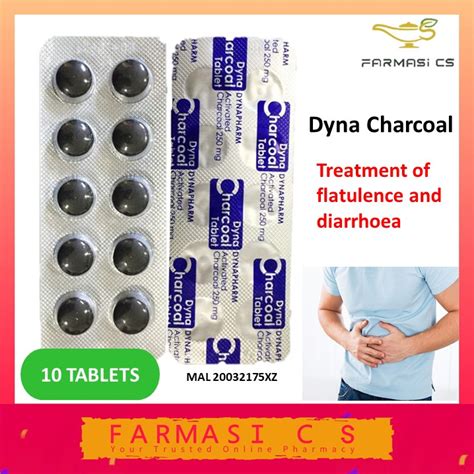 Activated charcoal stops poisoning by binding toxins in the intestine, but does it work for detox? Dyna Charcoal Tablet 250mg 10 tablets EXP:06/2023 ...