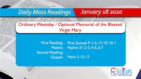 Android application catholic daily missal readings developed by xigla software is listed under category books & reference. Daily Mass Readings - 18 January 2020 - Saturday ...