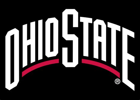 Wordmark ohio state in black and arched with a red underline on a grey background. Ohio State Buckeyes Wordmark Logo - NCAA Division I (n-r) (NCAA n-r) - Chris Creamer's Sports ...