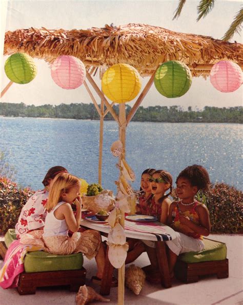 Товар 2 greesum 9ft patio umbrella outdoor market table umbrella with push button til. Surf board table and tiki umbrella | Kids luau parties ...