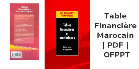 Les principes comptables selon le cours. Table Financière Marocain | PDF | OFPPT - فضاء الطالب