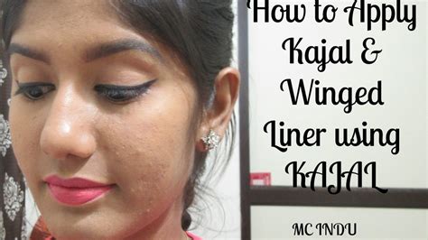 Can you imagine a super dressy makeup look without a flick of eyeliner? How to : Apply Kajal & Winged liner using Kajal || MC Indu ...