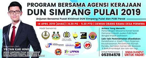 Sekian, semoga perkongsian ini iaitu senarai lengkap pihak yang menawarkan biasiswa dan. PROGRAM BERSAMA AGENSI KERAJAAN DUN SIMPANG PULAI 2019 ...