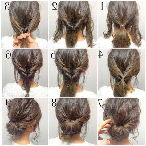 Then, either tie off the braid, or keep braiding until you reach the end of your hair, then tie off with an elastic. Explore gallery of Easy Do It Yourself Updo Hairstyles For Medium Length Hair (7 of 15) | Short ...