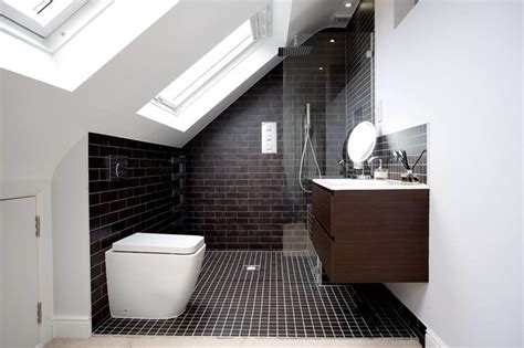 The large window also helps open up the space and offers panoramic views. How to Plan the Perfect Loft Conversion En-suite Bathroom ...