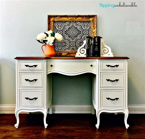 With this type of transformation, who would ever need to buy new?? French Provincial Desk | General Finishes 2018 Design ...