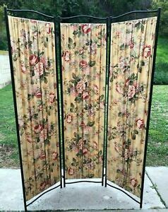 Target/furniture/folding 3 panel screen (439)‎. VINTAGE 3 PANEL BLACK IRON SCREEN FOLDING ROOM DIVIDER ...