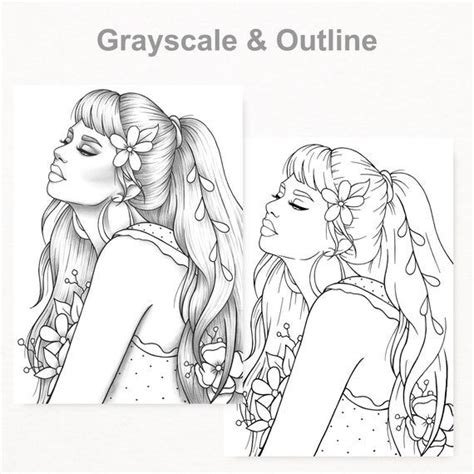 Its very important skill for kids. Adult coloring page girl portrait and clothes colouring ...