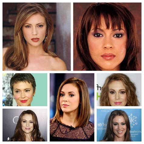 She is never afraid to experiment with her hair. Alyssa Milano Hairstyles | Hair styles, Straight brunette ...