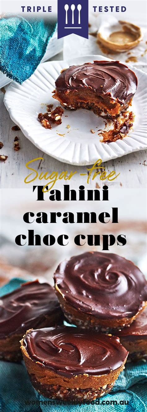 These sugar free desserts are so rich and flavorful that you won't even know that there's no sugar added! Sugar-free tahini caramel choc cups | Recipe | Sugar free ...