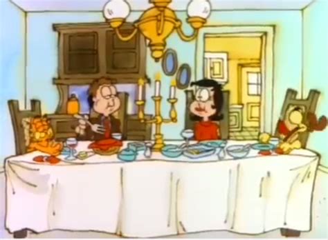Garfield, odie, and john celebrate thanksgiving. Garfield's Thanksgiving - Cinema Cats